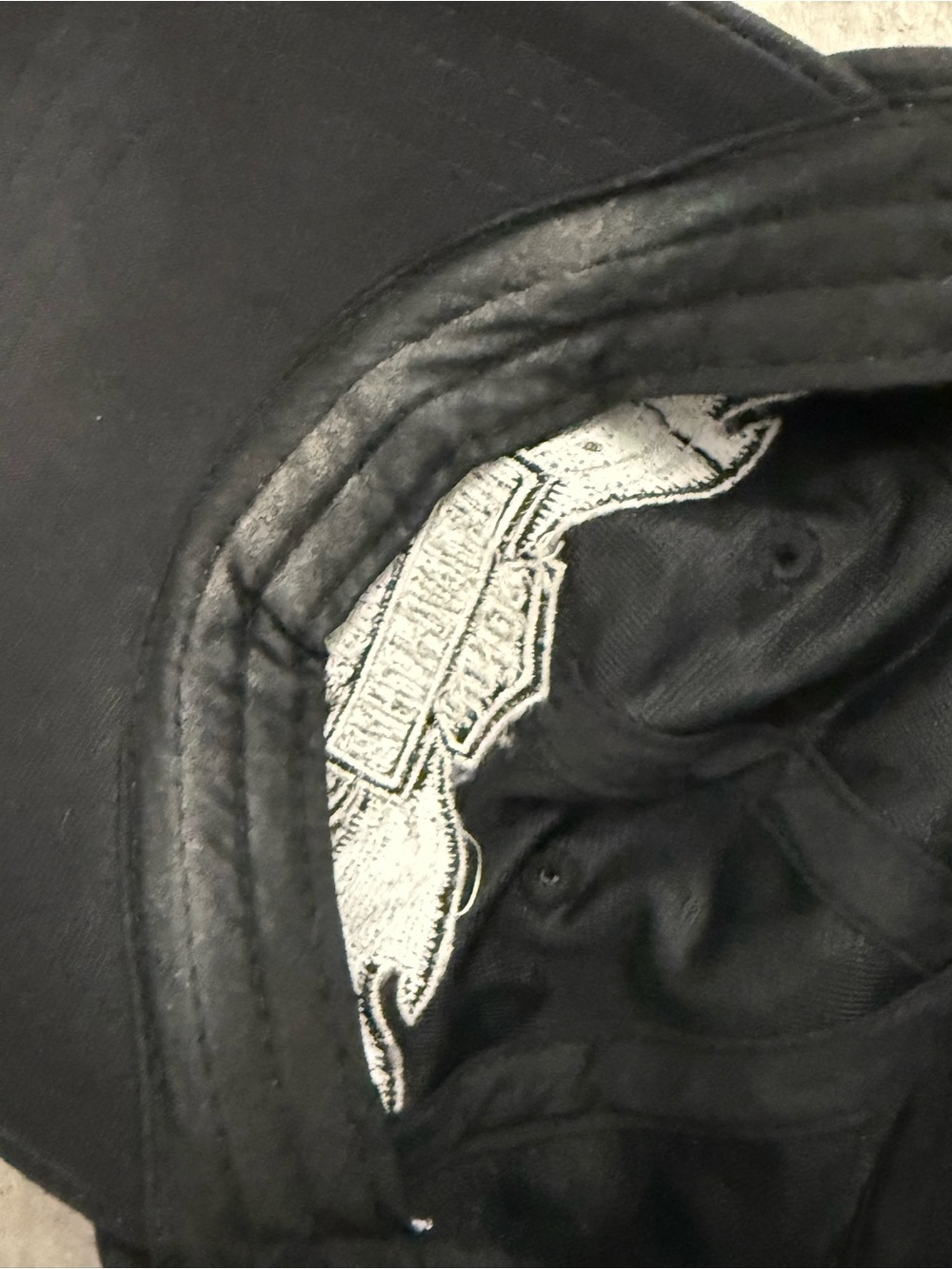 Black Harley Davidson LogoAdjustable Baseball Hat with Rhinestone Trim One Size - Picture 7 of 10